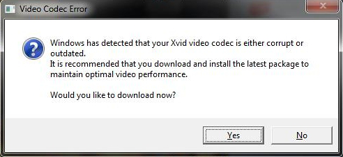 Video Codec Error